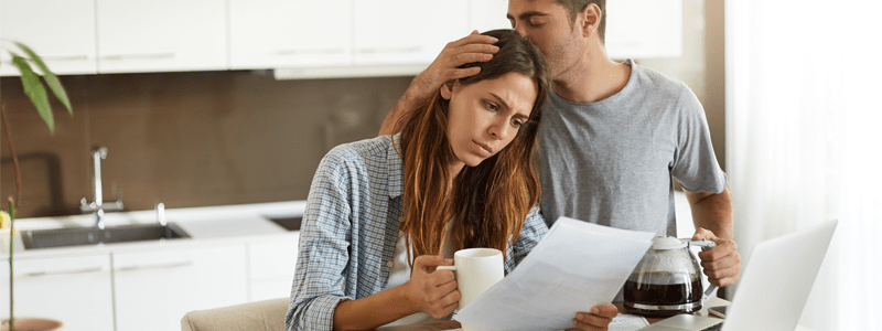 Couple reading letter