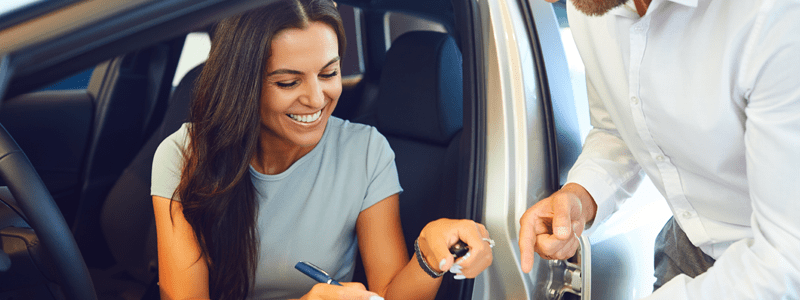 Lady in car