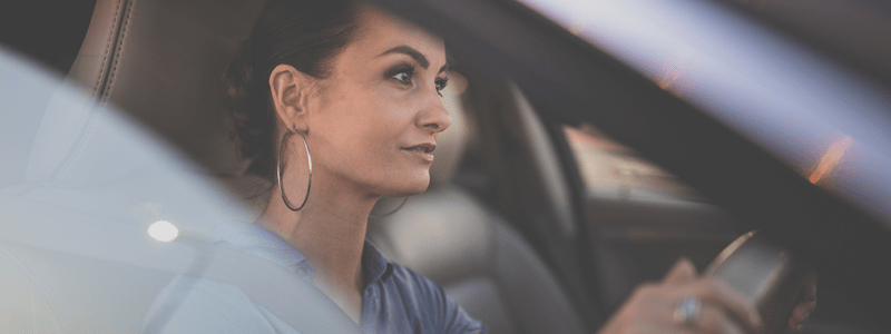 Lady driving car
