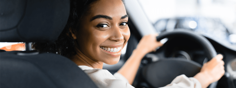Lady in car