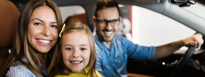 Family in car